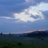 Sunset over rodhopi mountains